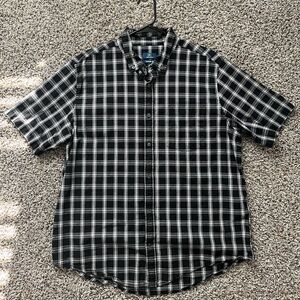 Black and White Plaid Men's Shirt